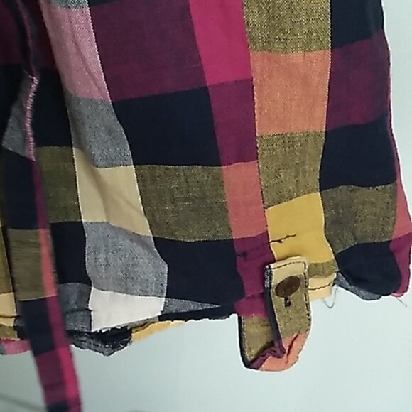 Poetry colourful checkered pattern Full button up rouched upper short - Picture 8 of 10